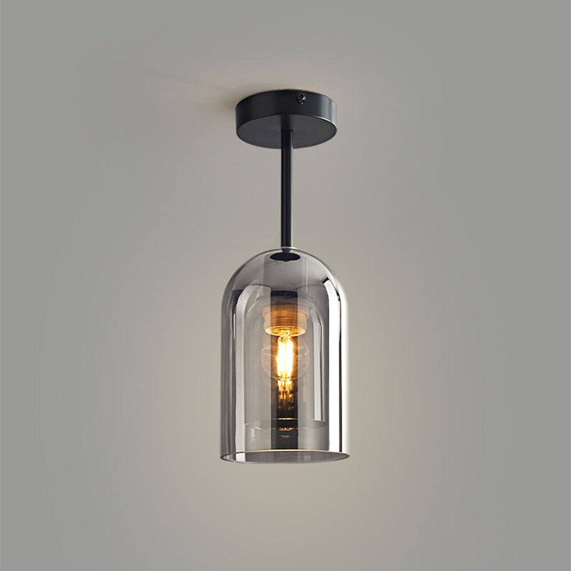 Arisha Moderna LED Plafoniere Cilindro Vetro Trasparente Cognac/Grigio Corridoio/Soggiorno/Camera da Letto