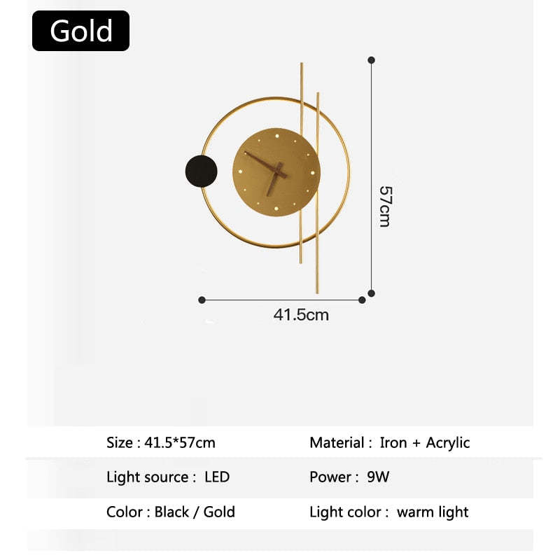 Arisha Applique Ferro/Acrilico Nero/Oro Orologio