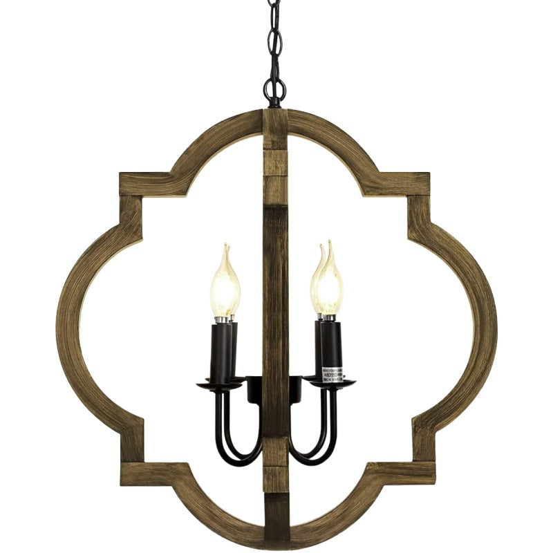Silva Vintage Metallo/Legno Lux Lampadario Nero Camera da letto/Soggiorno