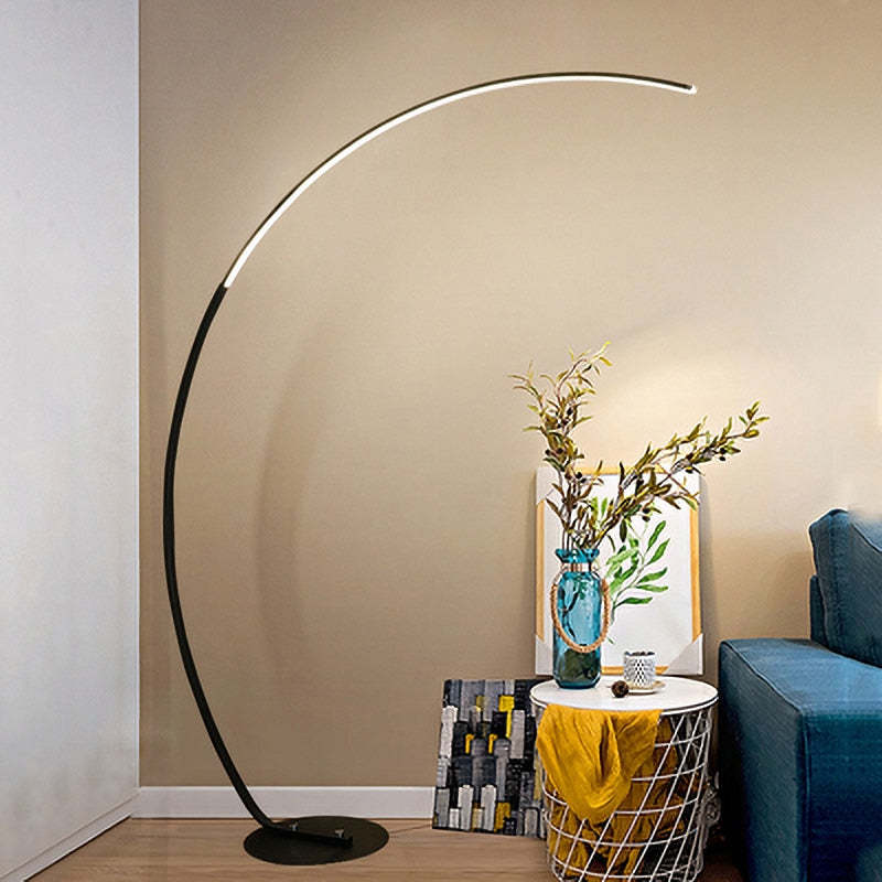 Arisha Moderne LED Arco Lampade da Terra Metallo Silicio Bianco/Nero Soggiorno/Camera da Letto