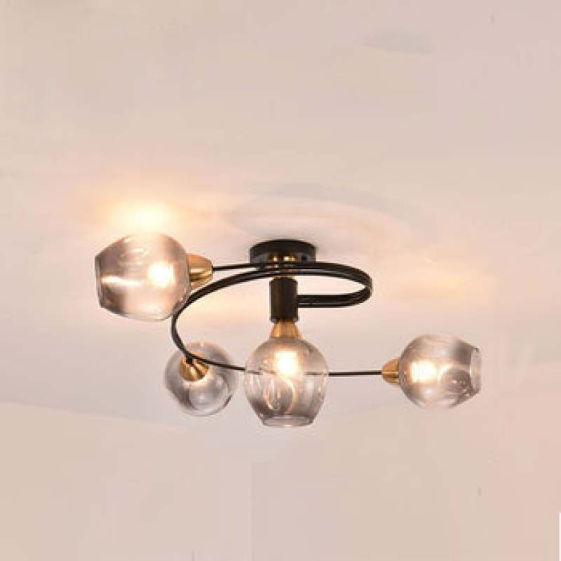 Valentina Moderno LED Spirale Plafoniere Metallo Vetro Nero/Oro Sala da Pranzo/Soggiorno/Camera da Letto