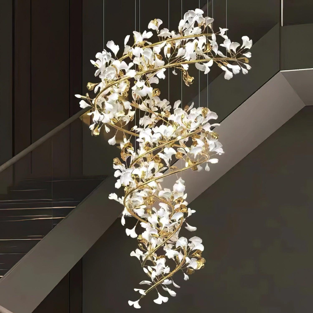 Olivia Design Bellissimo LED Lampade a Sospensione Irregolare Ginkgo Biloba Metallo Ceramico Soggiorno