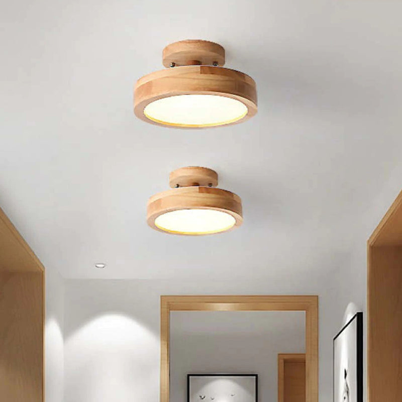 Arisha Moderne Design LED Plafoniere Ingresso Acrilico/Legno Rotonda Legno/Bianco/Rosa/Verde/Grigio