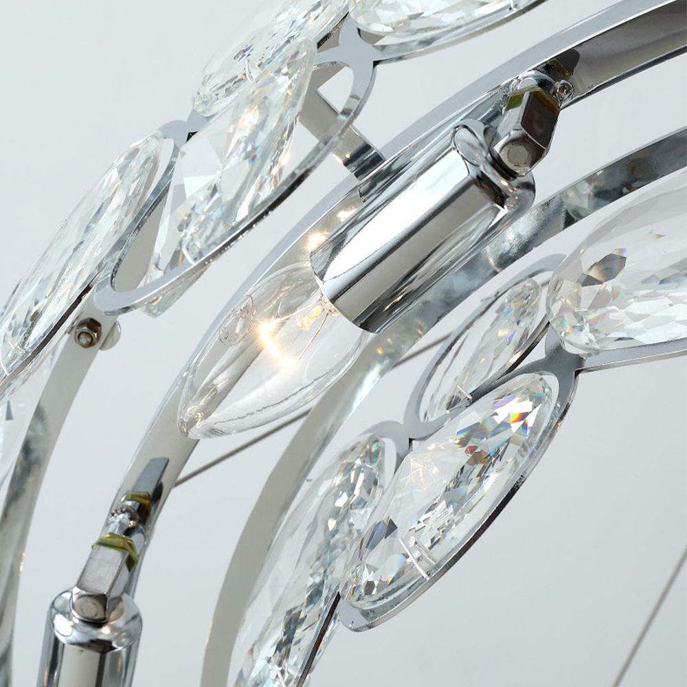 Kristy Moderno LED Rotondo Lampadari Cristallo Metallo Soggiorno