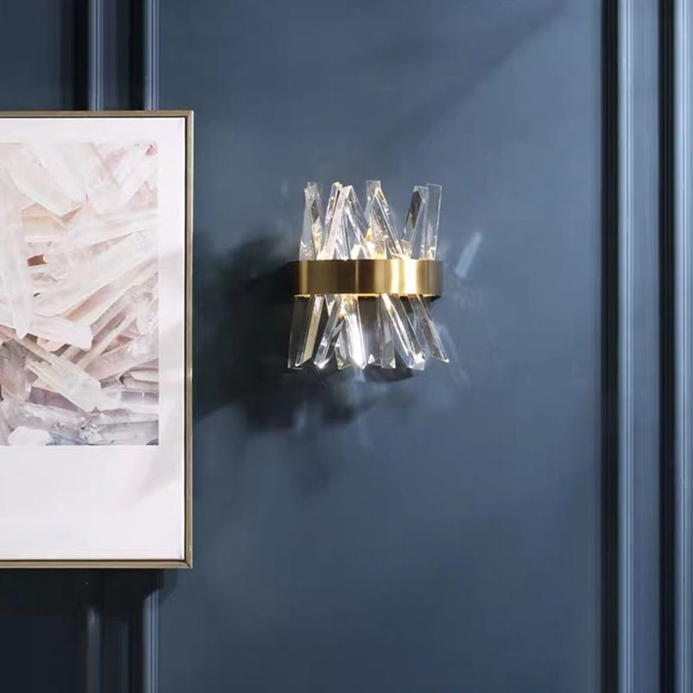 Kristy Moderni LED Applique Geometrica Decorativa Cristallo Metallo Oro Soggiorno/Camera da Letto