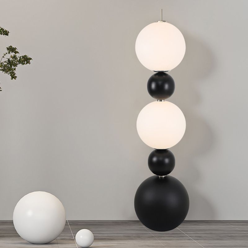 Valentina Moderne LED Lampade da Terra Nero/Bianco Resina/Vetro