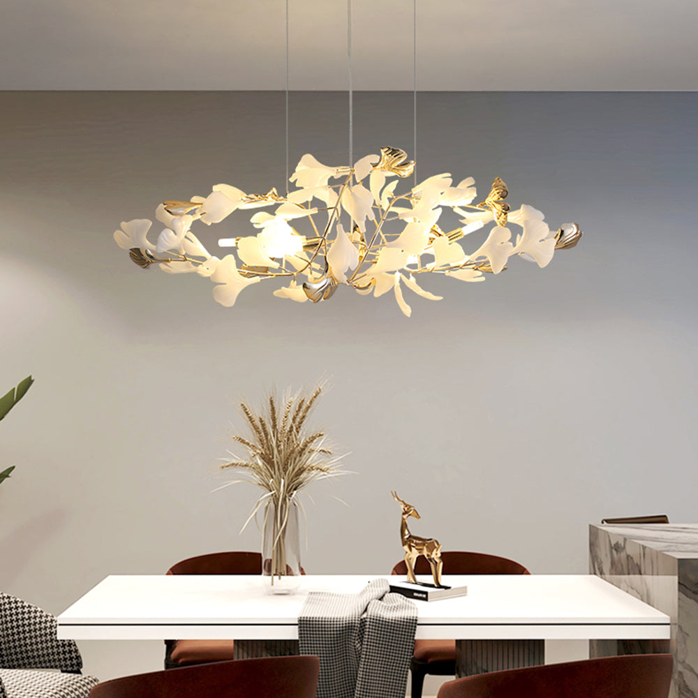 Olivia Moderne LED Lampade a Sospensione Ginkgo Biloba Metallo Oro Petalo Soggiorno/Camera da Letto