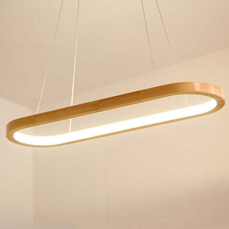 Muto Bellissimo LED Lampade a Sospensione Legno Ovale Contemporanee