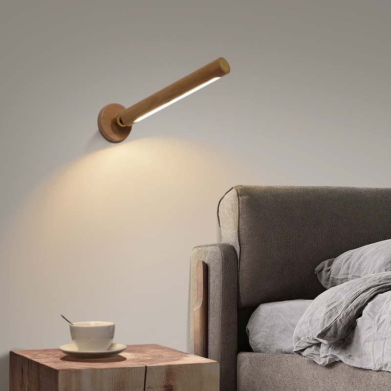 Muto Moderne Design LED Applique Legno/Metallo Ruotabile/Rimovibile