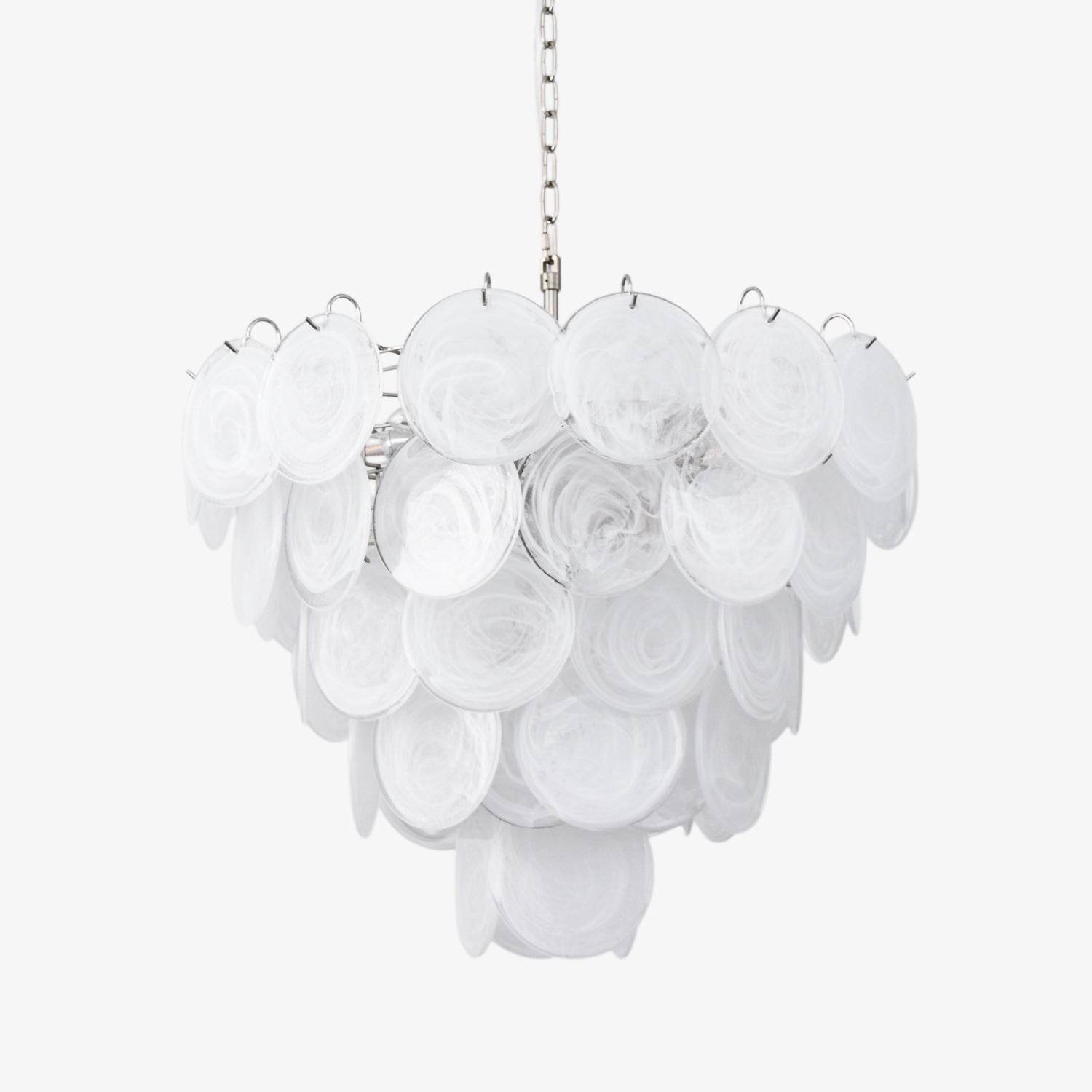 Aurora Chandelier White Murano Glass Disc - Neutralighting