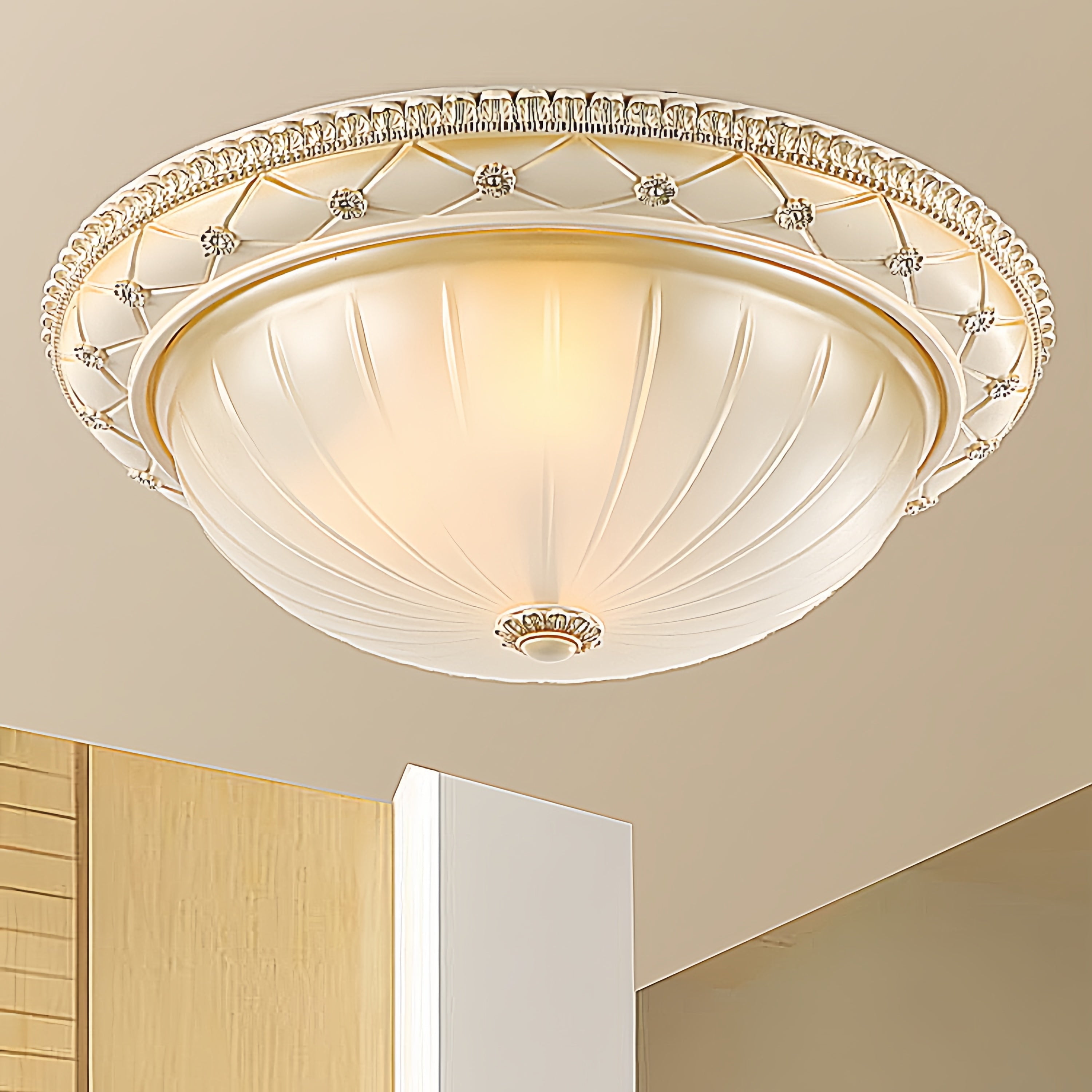 Silva Minimalista Plafoniere Crema Resina Soggiorno