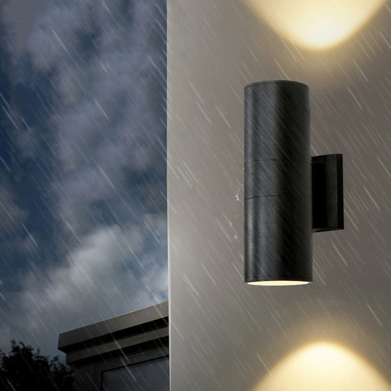 Ray Moderne LED Lampade da Esterno Metallo Nero Doppio-Luci Minimalista