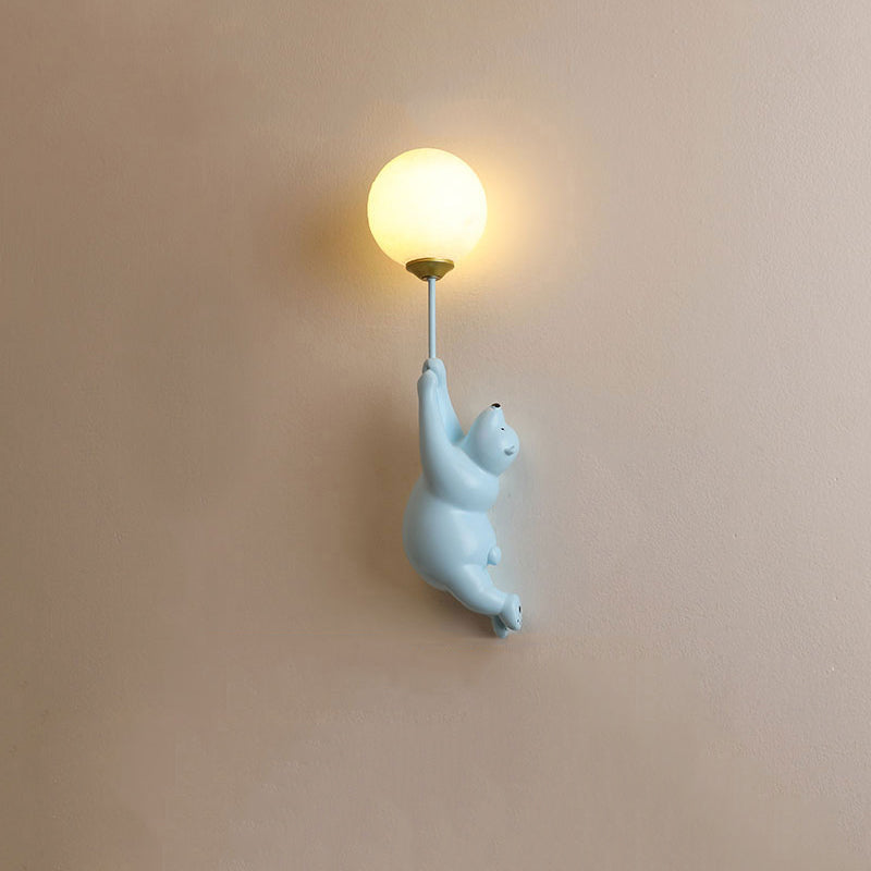 Aria Design LED Applique da Parete Lettura Pallone d'Orso Bianco/Blu Camera da letto/Studio/Soggiorno