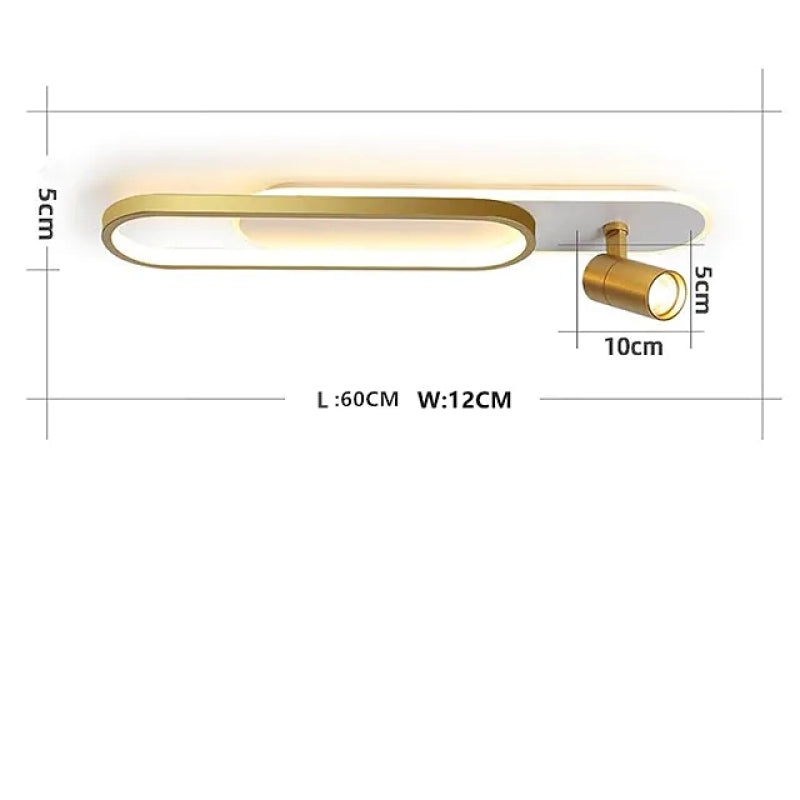 Aim Moderna LED Plafoniera Metallo Nero/Oro Corridoio/Soggiorno/Camera da Letto