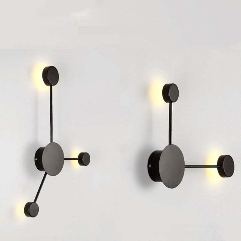 Arisha Moderna Nordica Applique Metallo Nero Design Rotondo Soggiorno/Camera da Letto