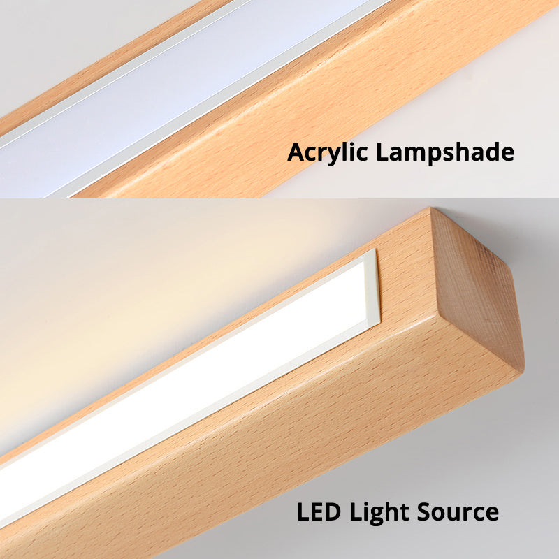 Arisha Moderna LED Plafoniera Legno Acrilico Lineare Soggiorno/Camera da Letto