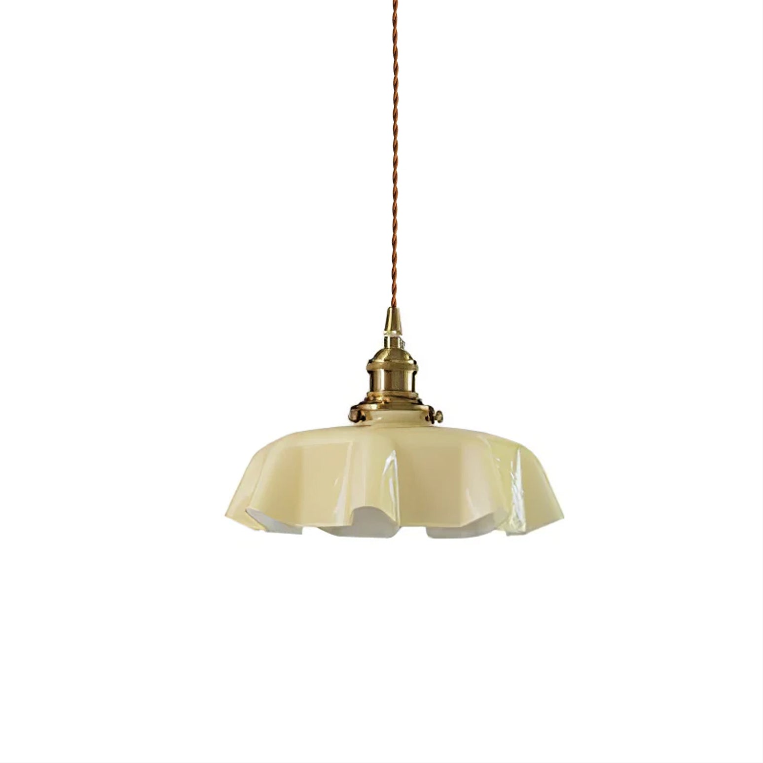 Aria Lampada a Sospensione Stile Rustico con Paralume Increspato