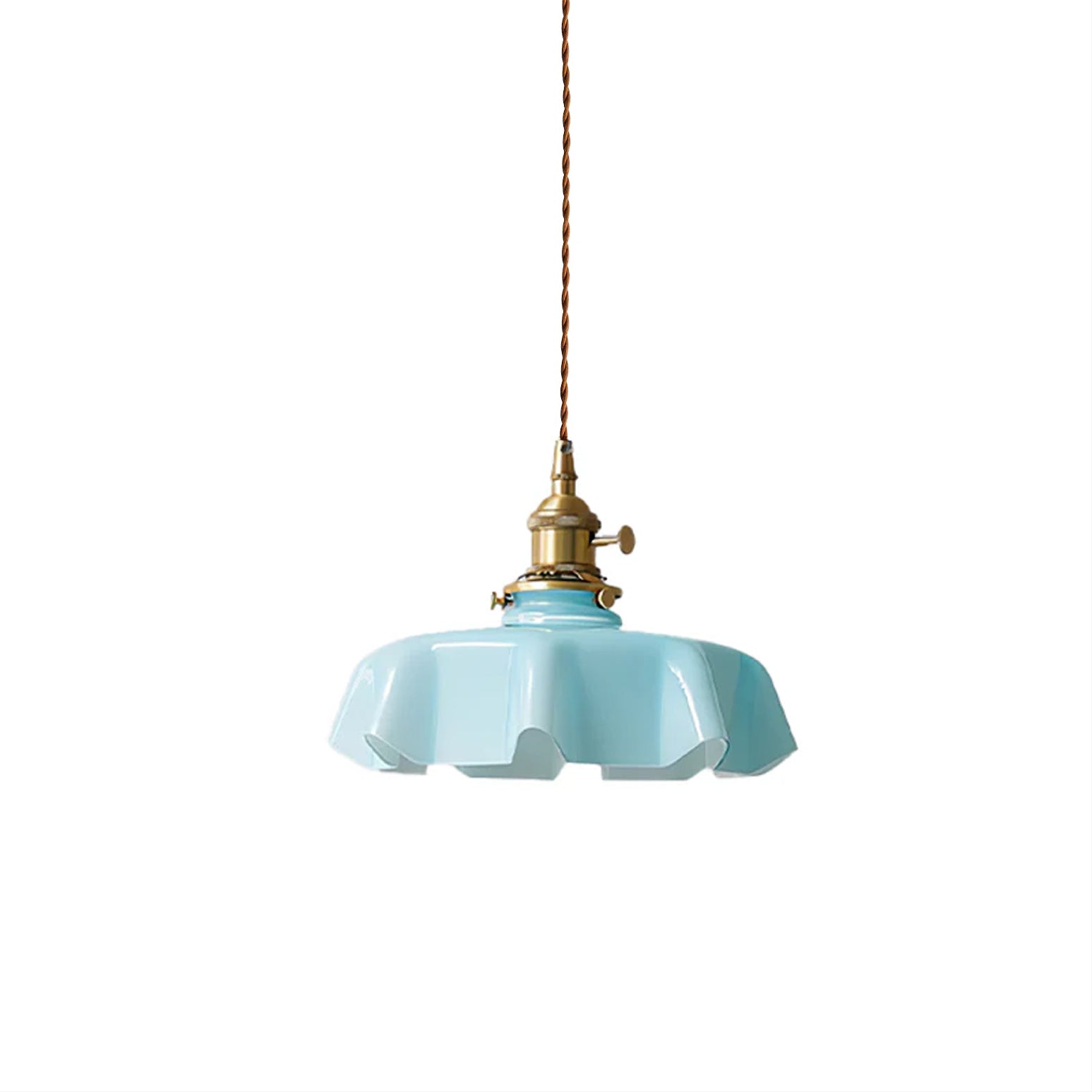 Aria Lampada a Sospensione Stile Rustico con Paralume Increspato