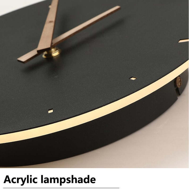 Arisha Moderna Design LED Applique Metallo Acrilico Orologio Oro/Nero Soggiorno/Camera da Letto