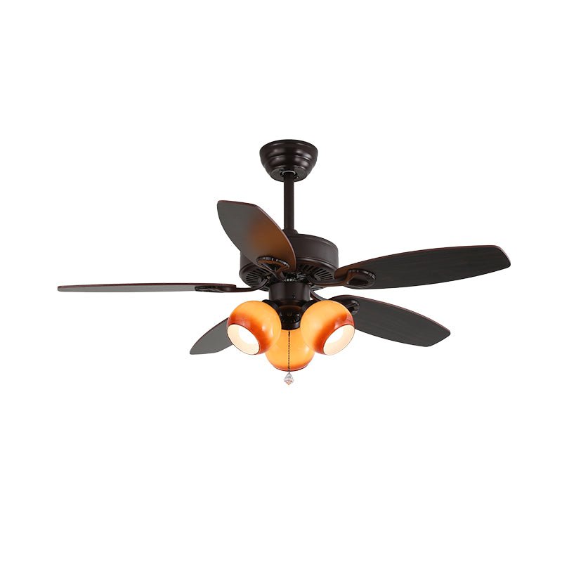 Ventilatore da soffitto con luce Solara Classico in Legno e Vetro