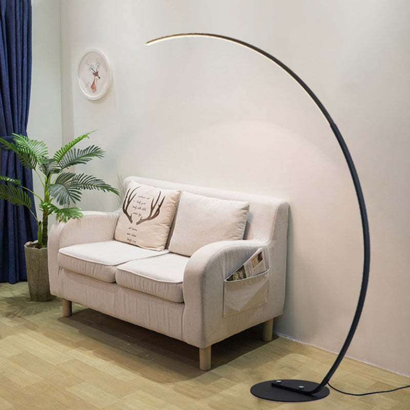 Arisha Moderne LED Arco Lampade da Terra Metallo Silicio Bianco/Nero Soggiorno/Camera da Letto