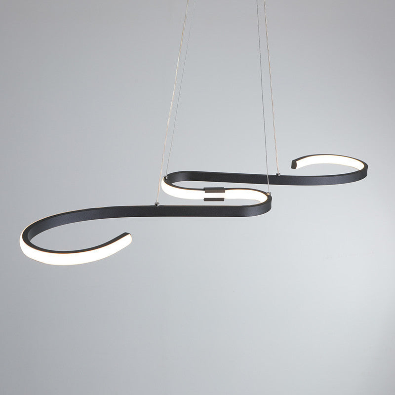 Arisha Postmoderno LED Lineare Lampade a Sospensione Metallo Nero/Bianco Sala da Pranzo/Soggiorno/Camera da Letto