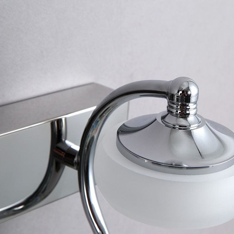 Arisha Moderno Design LED Applique Metallo Vetro Argento Specchio Bagno