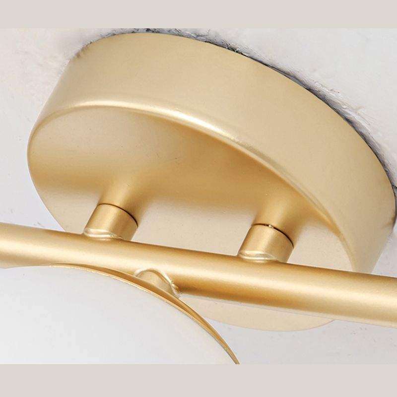 Valentina Moderno LED Applique Cupola Metallo Oro Vetro Bagno/Vanità
