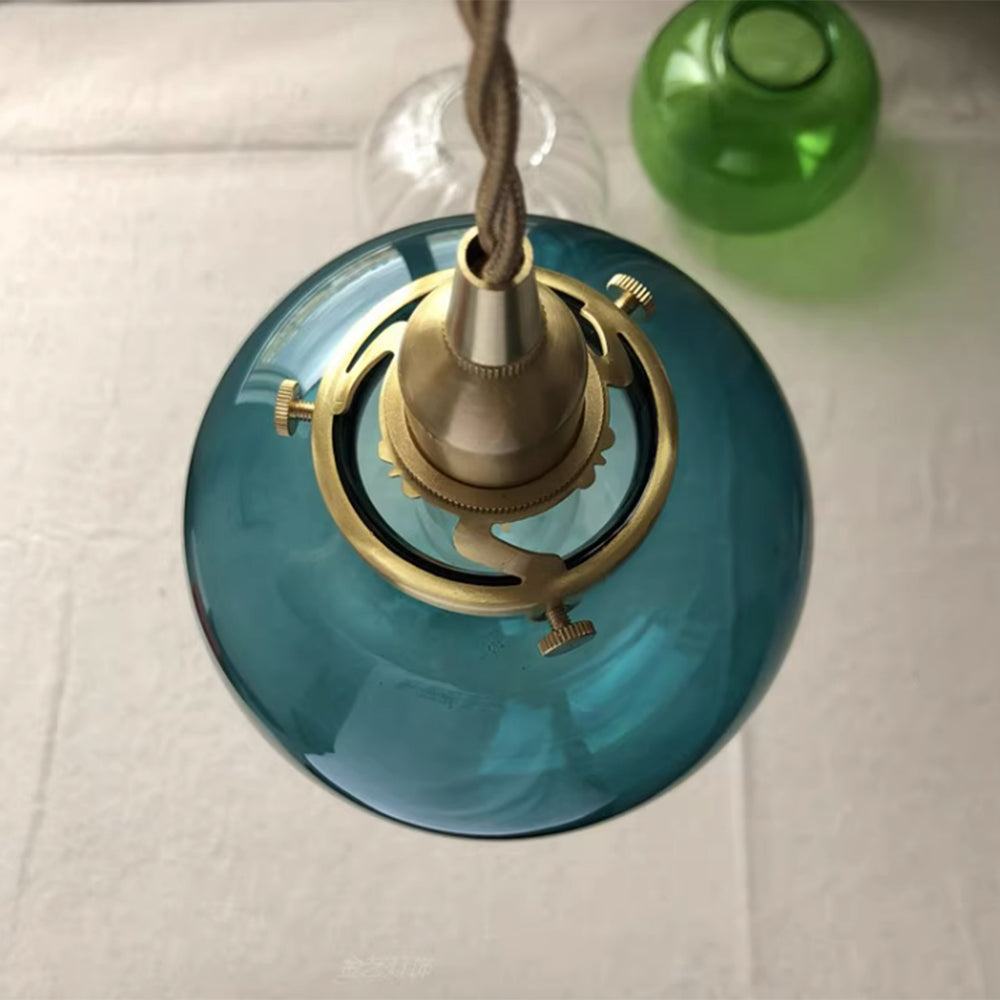 Valentina Retro Oval Vetro Metallo Lampade a Sospensione