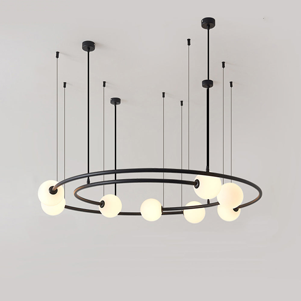 Valentina Design LED Lampada a Sospensione Nero/Oro Metallo/Vetro Camera da Letto