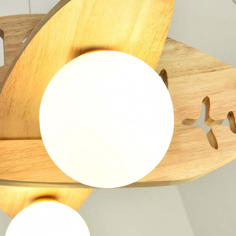 Arisha Lampada a Sospensione Aereo Legno Oro Cameda da Letto