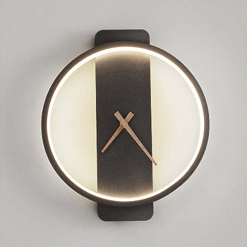 Nordic Moderno LED Orologio Applique Quadrato/Girare Metallo Acrilico Oro/Nero Soggiorno/Camera da Letto