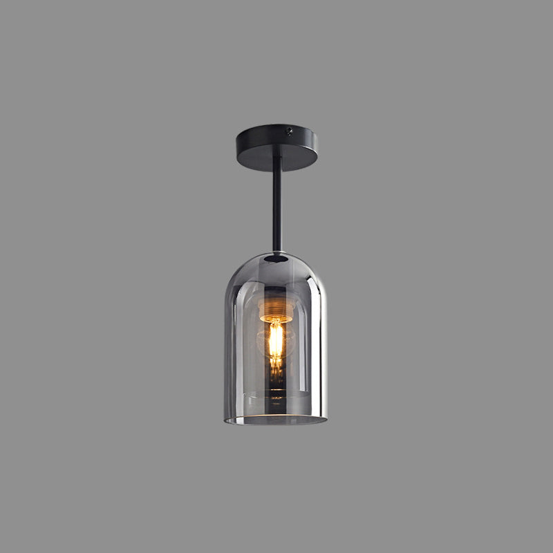 Arisha Moderna LED Plafoniere Cilindro Vetro Trasparente Cognac/Grigio Corridoio/Soggiorno/Camera da Letto