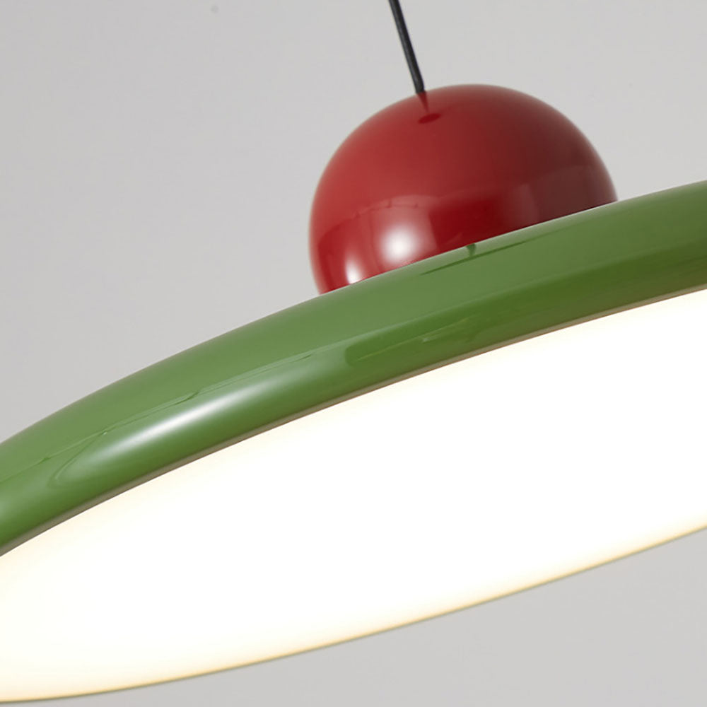 Aria Lampada a Sospensione Metallica a Forma di Disco Volante Crema
