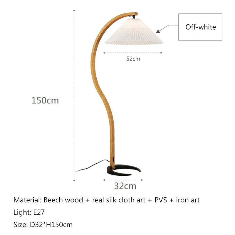 Muto Minimalista LED Lampada da Terra Metallo Legno Arco Soggiorno/Camera da Letto