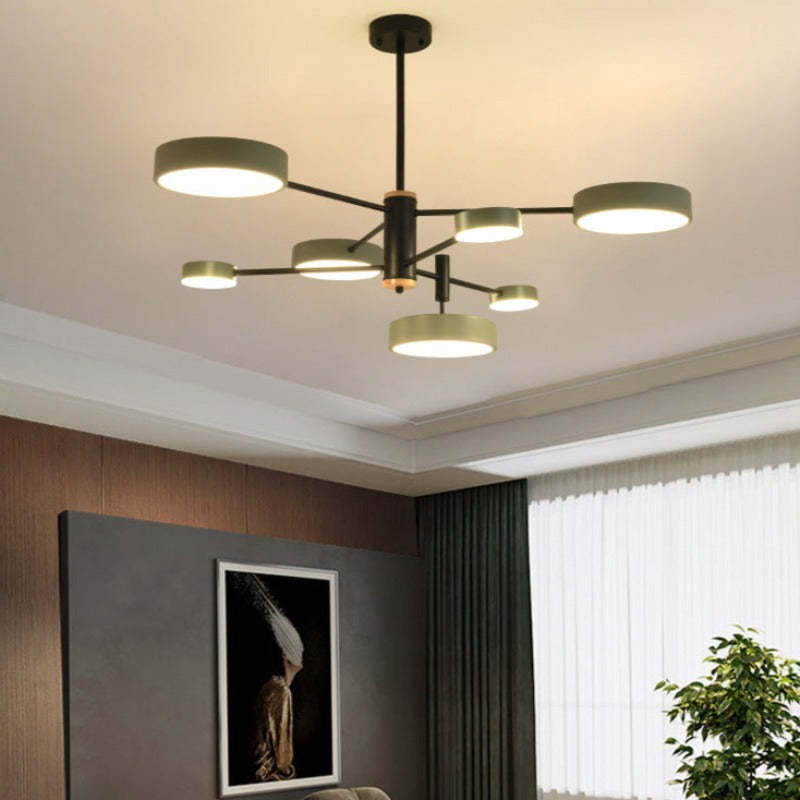 Arisha Design LED Lampade a Sospensione Metallo/Legno Grigio/Bianco/Oro Soggiorno/Camera da Letto
