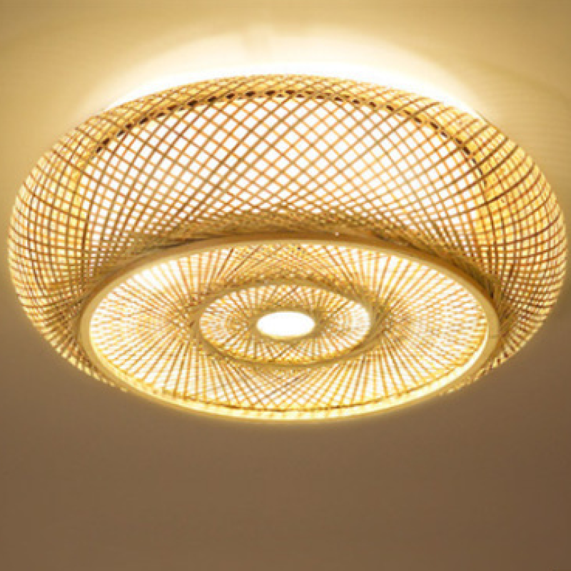 Ritta Design LED Plafoniera Rustica LED Intrecciata Rattan Metallo Soggiorno/Camera da Letto/Sala da Pranzo