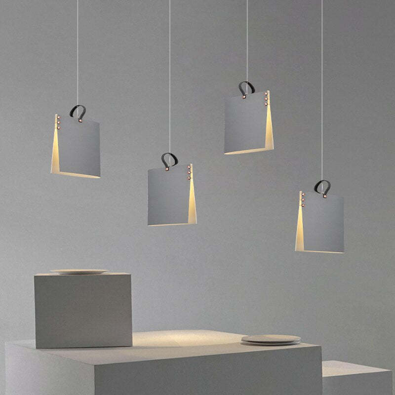 Arisha Lampada a Sospensione Tessuto Forma Artistica Libro Bianco/Grigio
