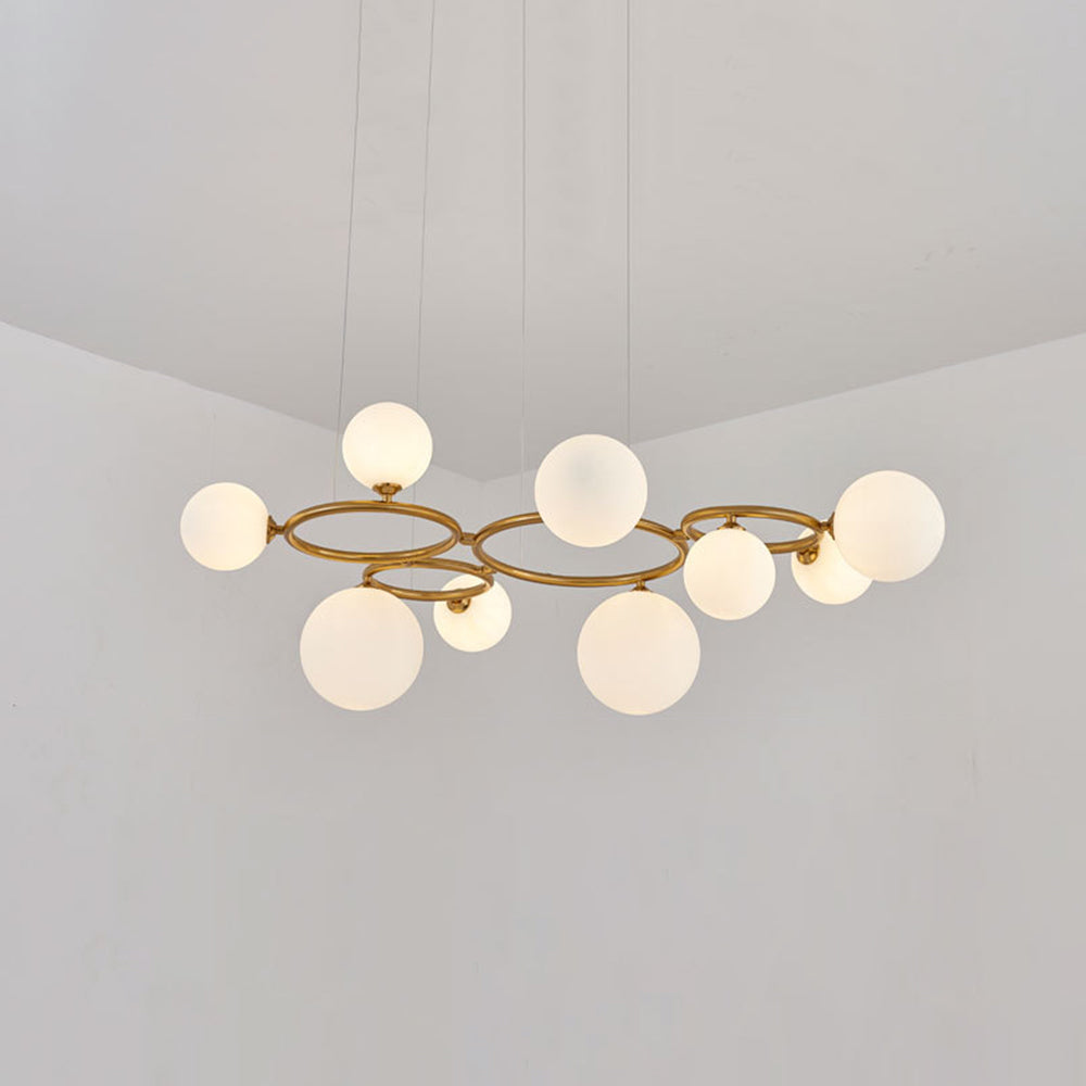 Valentina Minimalista Moderno LED Lampade a Sospensione Bianco/Oro Metallo/Vetro Soggiorno/Camera da Letto