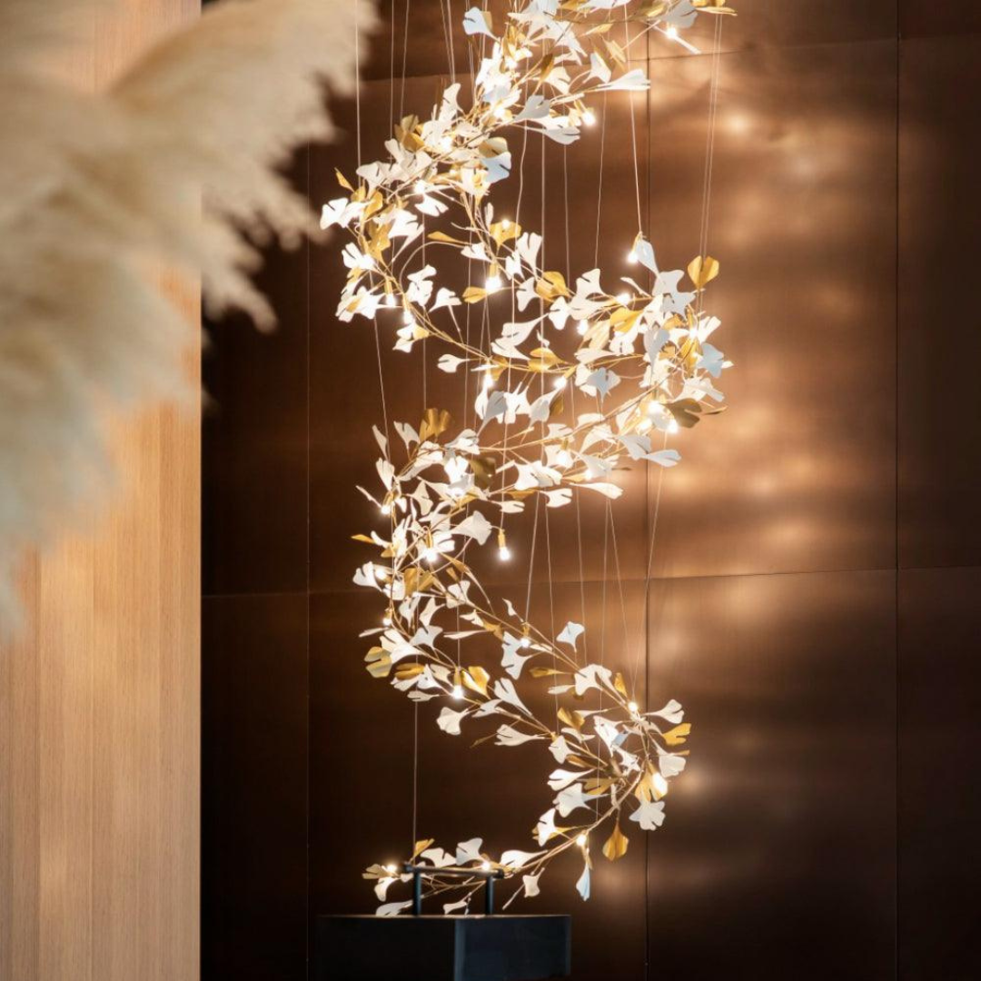 Olivia Design Bellissimo LED Lampade a Sospensione Irregolare Ginkgo Biloba Metallo Ceramico Soggiorno