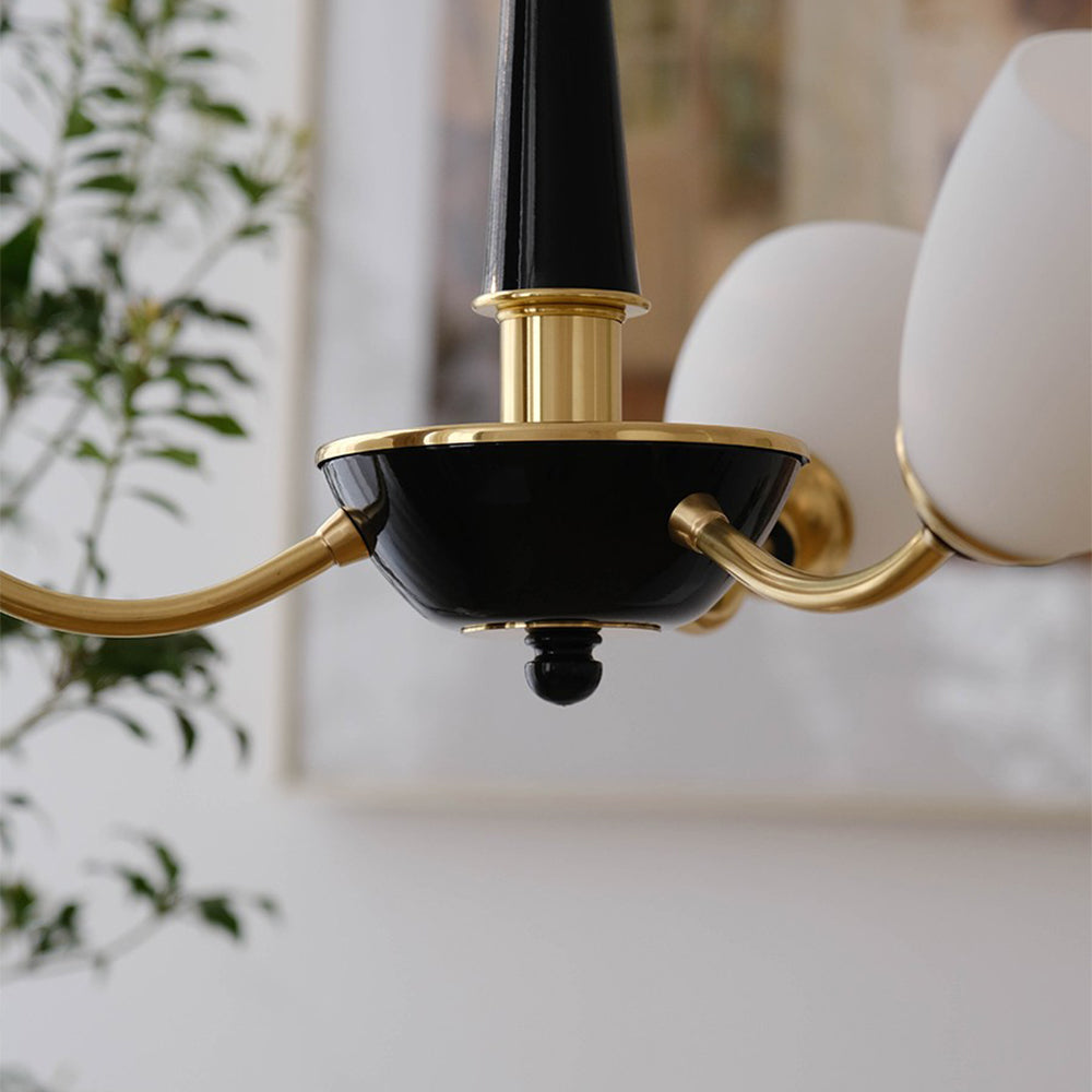 Arisha Medievale Semplice Lampadari Bianco Vetro Metallo Sala da Pranzo