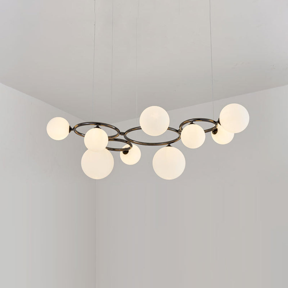 Valentina Minimalista Moderno LED Lampade a Sospensione Bianco/Oro Metallo/Vetro Soggiorno/Camera da Letto