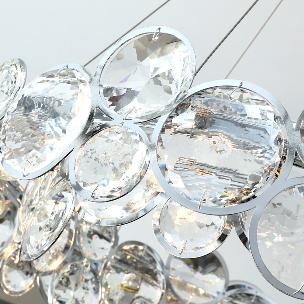 Kristy Moderno LED Rotondo Lampadari Cristallo Metallo Soggiorno