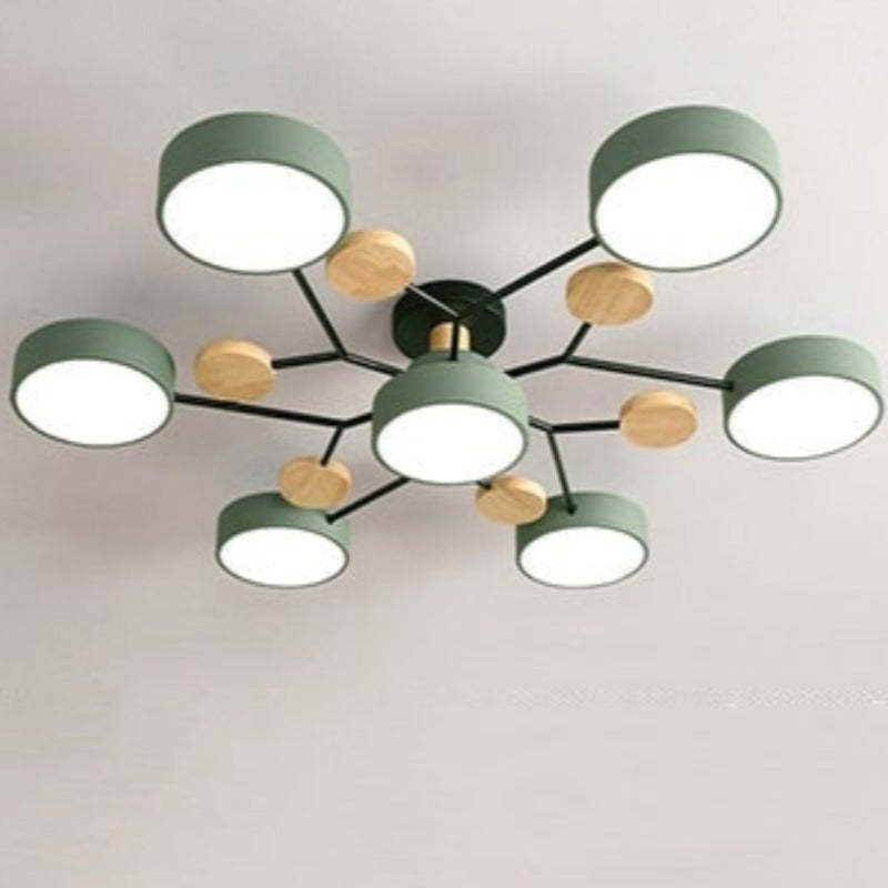 Arisha Moderne LED Plafoniere Metallo/Acrilico/Legno Bianco/Verde/Grigio Siggiorno