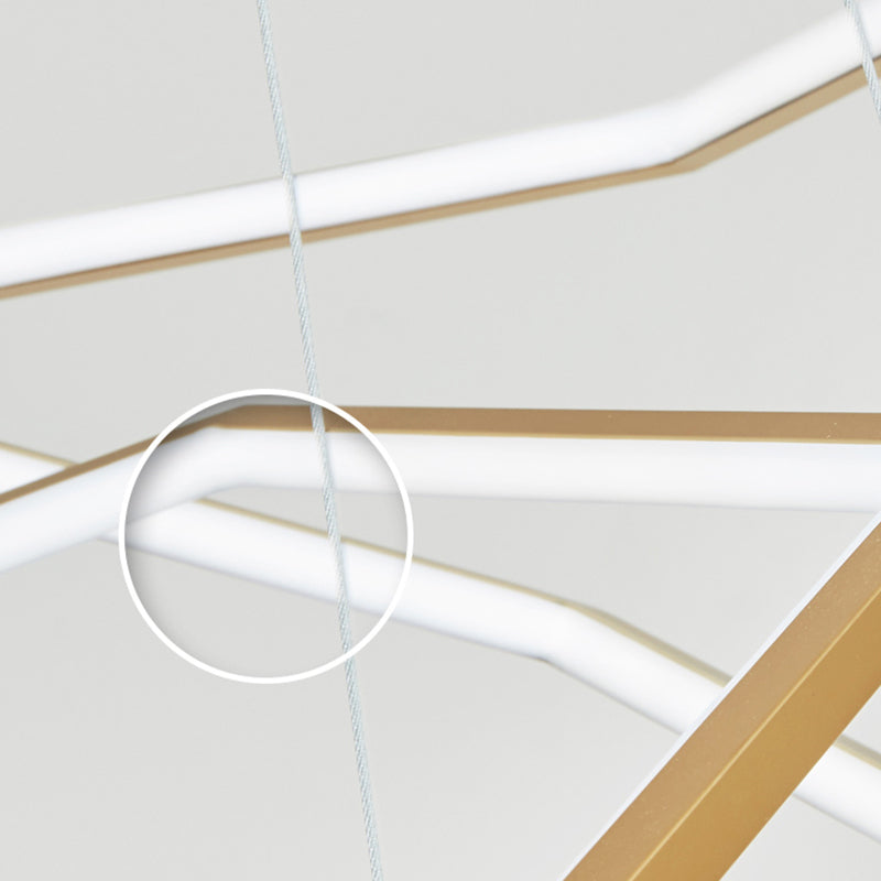 Arisha Minimalista LED Lampada a Sospensione Metallo Oro DIY Geometria Soggiorno/Camera da Letto