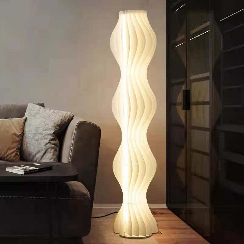 Mira Moderno LED Lampade da Terra Artistico Acrilico Bianco Onda Soggiorno/Camera da Letto