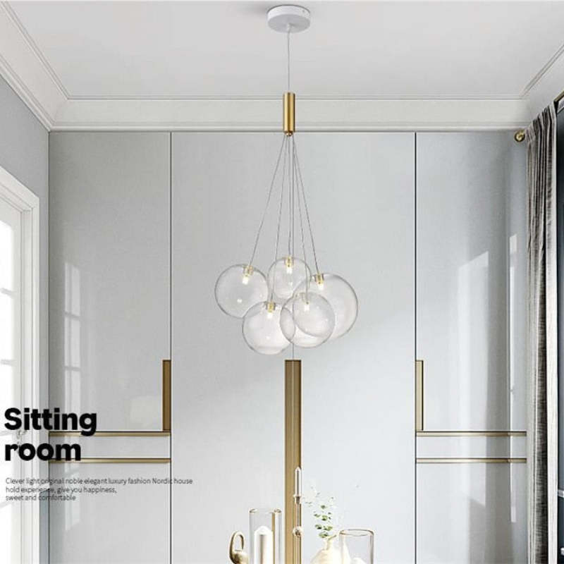 Valentina Moderni LED Lusso Lampade a Sospensione Vetro Ore Sfera Globo LED 3/5/9/15 Luci