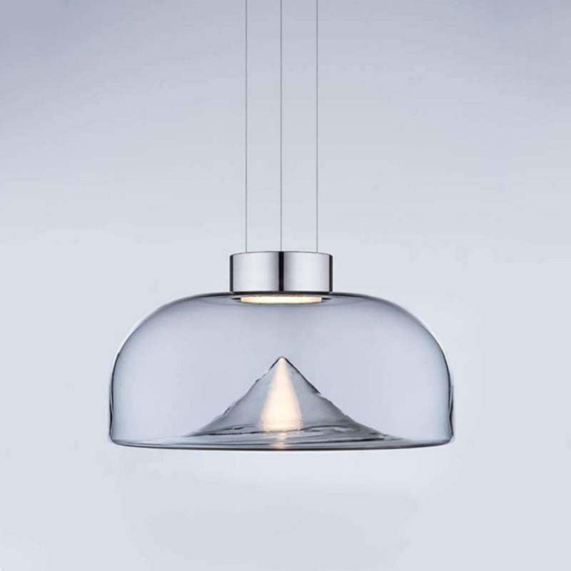 Arisha Moderna Montagna LED Lampada a Sospensione Vetro Metallo Trasparente Camera da Letto