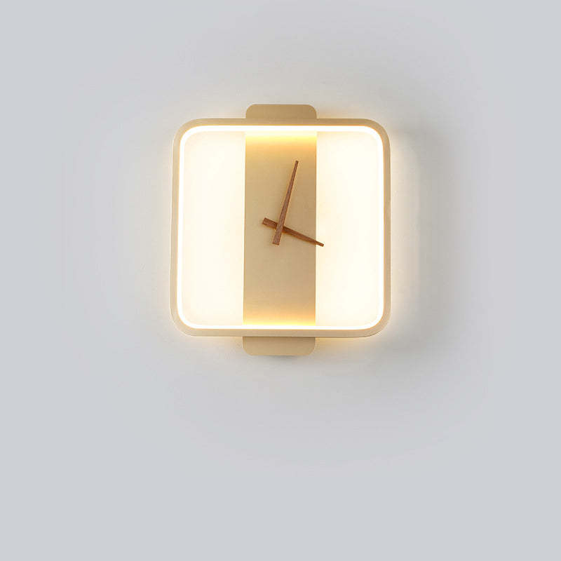 Nordic Moderno LED Orologio Applique Quadrato/Girare Metallo Acrilico Oro/Nero Soggiorno/Camera da Letto