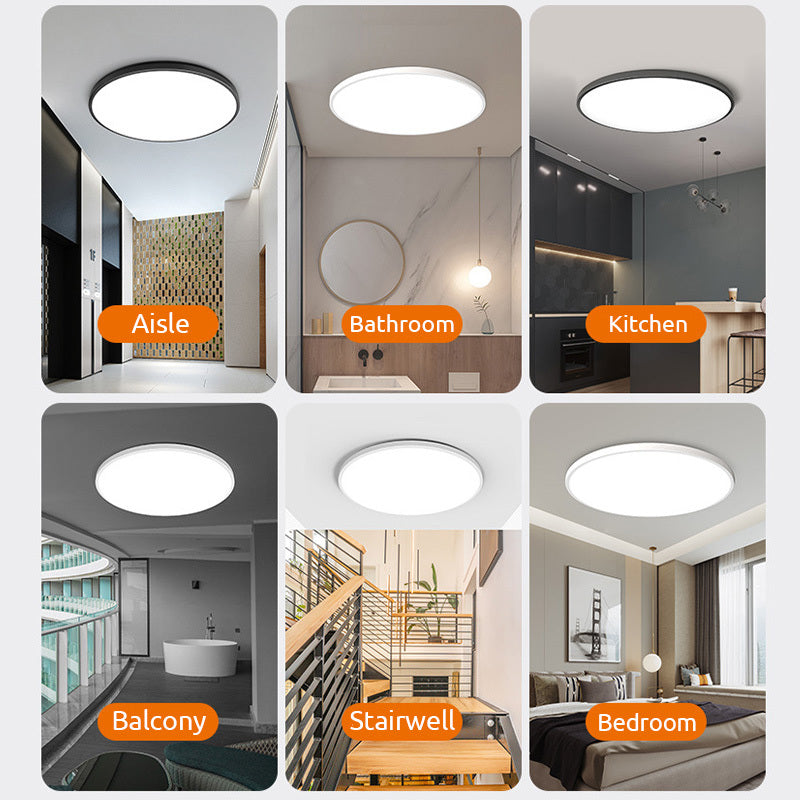 Arisha Moderne LED Plafoniere Soffitto Bianche/Nere Rotonde Bagni